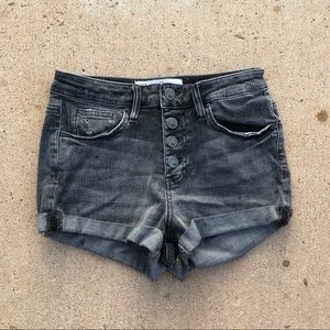 Grey High Rise Jean Shorts // Size 1